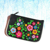97-596: Flowers embroidered vegan small pouch