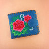 98-103: Mexican rose embroidered vegan medium wallet