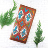 98-209: Ikat pattern embroidered vegan large flat wallet