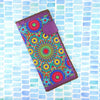 98-212: Moroccan pattern embroidered vegan large flat wallet