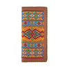 98-221: Native American tribal pattern embroidered vegan large flat wallet