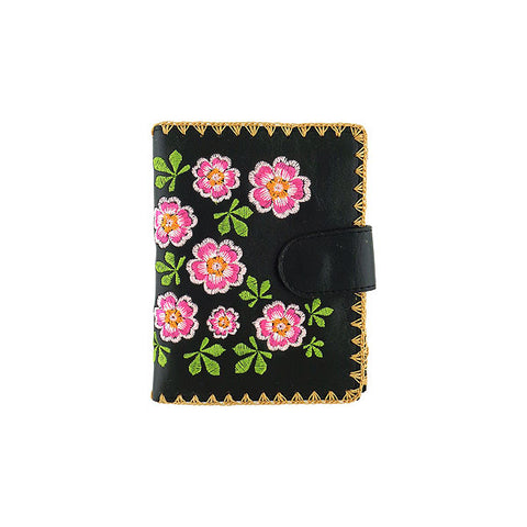 LAVISHY Eco-friendly, ethically made, cruelty free flower embroidered vegan medium wallet for women. Wholesale at www.lavishy.com for retailers like gift shop, clothing & fashion accessories boutique, book store worldwide since 2001.
