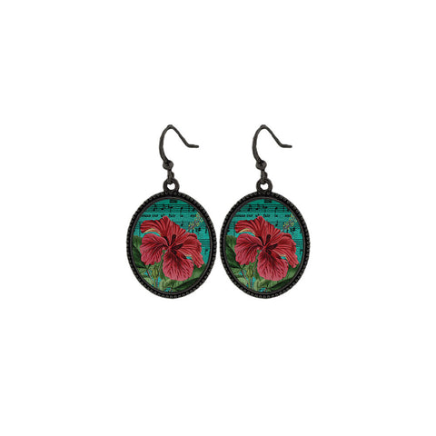 LAVISHY vintage style handmade hibiscus flower earrings
