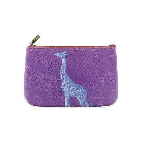 Eco-friendly, cruelty-free, ethically made small pouch/coin purse with vintage style giraffe print by Mlavi Studio. It's great for everyday use or as gift for animal loving family and friends. Wholesale at www.mlavi.com to gift shop, clothing & fashion accessories boutiques, book stores.