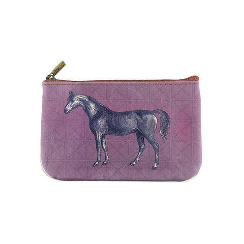 Eco-friendly, cruelty-free, ethically made small pouch/coin purse with vintage style horse print by Mlavi Studio. It's great for everyday use or as gift for animal loving family and friends. Wholesale at www.mlavi.com to gift shop, clothing & fashion accessories boutiques, book stores.