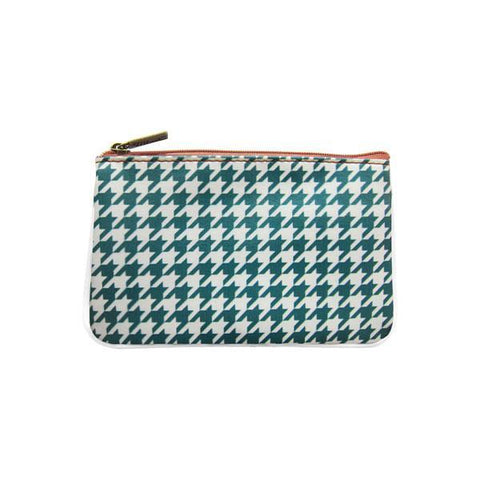 Mlavi studio houndstooth print vegan small pouch/coin purse made with Eco-friendly & cruelty free vegan materials. Great for everyday use or as gift for family & friends. Wholesale at www.mlavi.com to gift shop, clothing & fashion accessories boutiques, book stores in Canada, USA & worldwide.