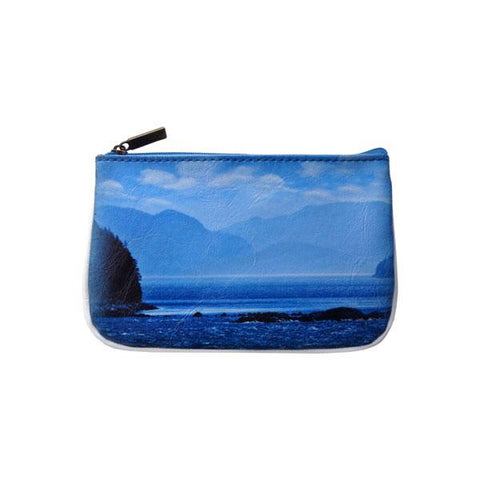 Mlavi's Eco-friendly, cruelty-free vegan/vegan leather Squirrel & ocean print small pouch/coin purse from Animal collection. Wholesale available at http://mlavi.com along with other fun & unique, whimsical vegan fashion accessories & gifts.