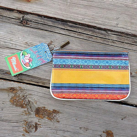 Mlavi's Balkan textile pattern print vegan small pouch/coin purse made with Eco-friendly & cruelty-free vegan materials that are ethically made. Great for everyday use or as gift. Wholesale at www.mlavi.com for gift shops, clothing & fashion accessories boutiques, book stores in Canada, USA & worldwide.