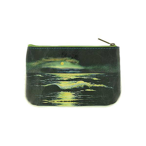 Mlavi Maine Mermaid & ocean moonlight print small pouch/coin purse