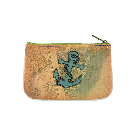 Mlavi New England Indestructible anchor print small pouch/coin purse