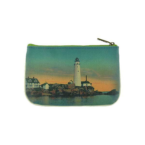 Mlavi vintage look New England lighthouse print small pouch/coin purse