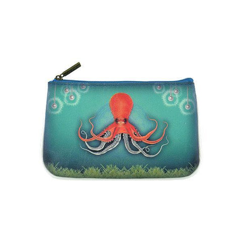 Mlavi Eco-friendly, cruelty-free, ethically made small pouch/coin purse with vintage style octopus print. Great for everyday use, travel or as whimsical gift for family & friends. Wholesale at www.mlavi.com to gift shop, clothing & fashion accessories boutiques, book stores worldwide.