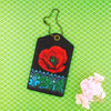 BG-UK008: Ukrainian poppy flower & embroidery pattern luggage tag