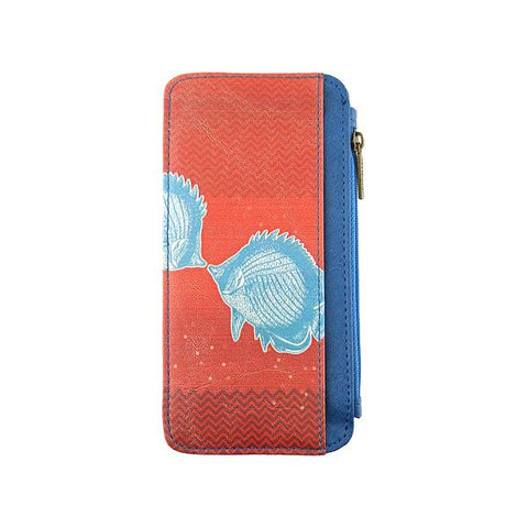 Eco-friendly, cruelty-free, ethically made kissing fish print vegan cardholder by Mlavi Studio. Great for travel or as gift for family & friends. Wholesale at www.mlavi.com to gift shop, clothing & fashion accessories boutiques, book stores.