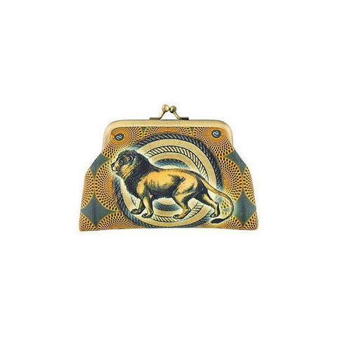 Eco-friendly, cruelty-free, ethically made vegan kiss lock frame coin purse with vintage style lion print by Mlavi Studio. It's great for everyday use or as gift for animal loving family and friends. Wholesale at www.mlavi.com to gift shop, clothing & fashion accessories boutiques, book stores.
