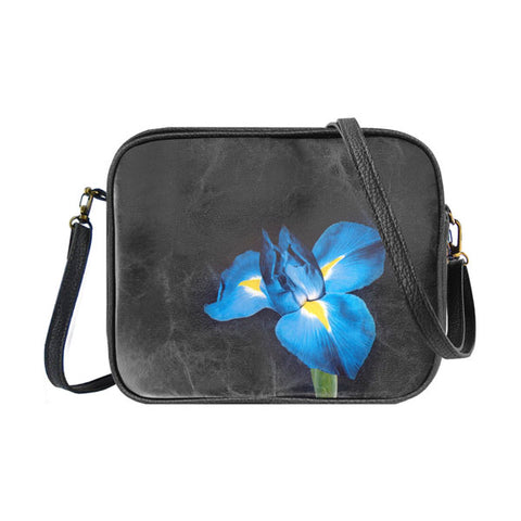 Mlavi Eco-friendly iris flower vegan crossbody bag/toiletry bag