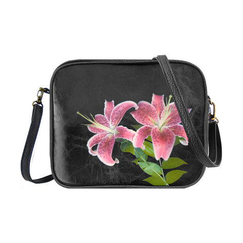 Mlavi Eco-friendly lily flower vegan crossbody bag/toiletry bag