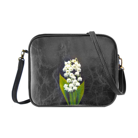 Mlavi Eco-friendly lily of valley flower vegan crossbody bag/toiletry bag