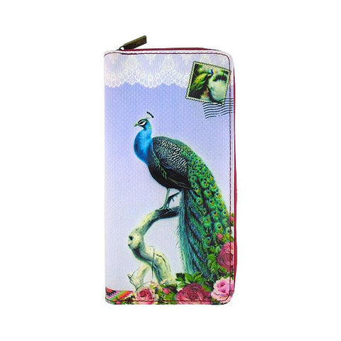 Mlavi Eco-friendly, cruelty-free, ethically made large vegan wallet with vintage style peacock & flower print. Great for everyday use, travel or as gift for family & friends. Wholesale at www.mlavi.com to gift shop, clothing & fashion accessories boutiques, book stores in Canada, USA & worldwide.