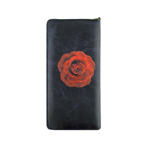 Mlavi's rose flower printed vegan large wristlet wallet made with Eco-friendly & cruelty free vegan materials. Great for everyday use, travel & as gift for family & friends. Wholesale at www.mlavi.com to gift shop, clothing & fashion accessories boutiques, book stores in Canada, USA & worldwide.