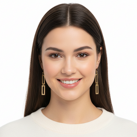 1-142: Silver/gold plated dangle earrings
