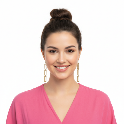 1-143: Silver/gold plated shoulder duster earrings