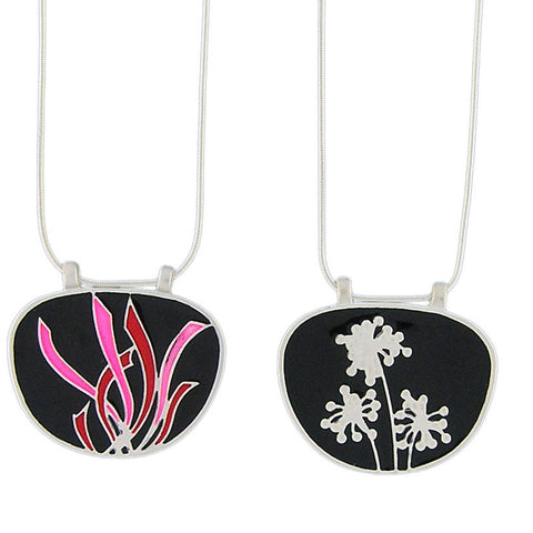 101-021: Enamel Peacock Reversible Necklace