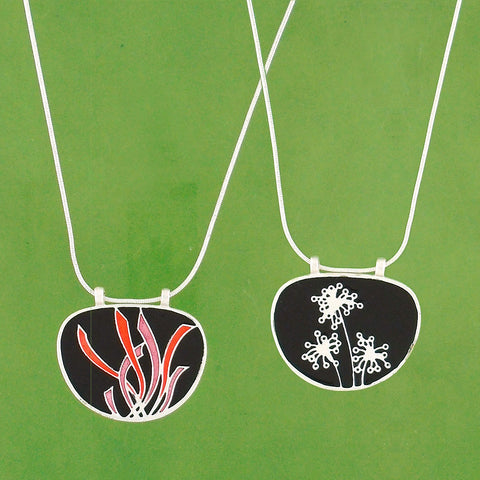 101-021: Enamel Peacock Reversible Necklace