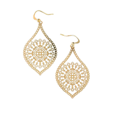 LAVISHY light weight intricate lacy filigree earrings