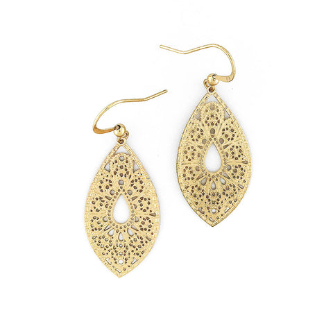 LAVISHY light weight intricate lacy filigree earrings
