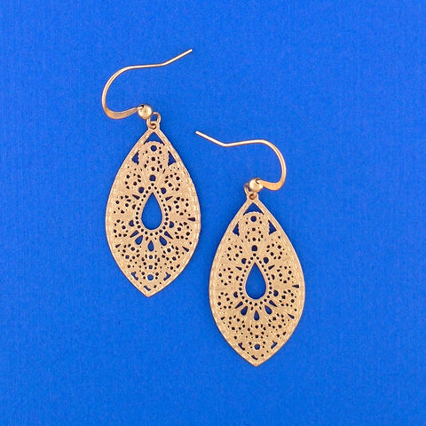 LAVISHY light weight intricate lacy filigree earrings