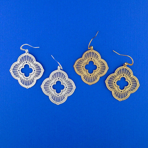 LAVISHY light weight intricate lacy filigree earrings