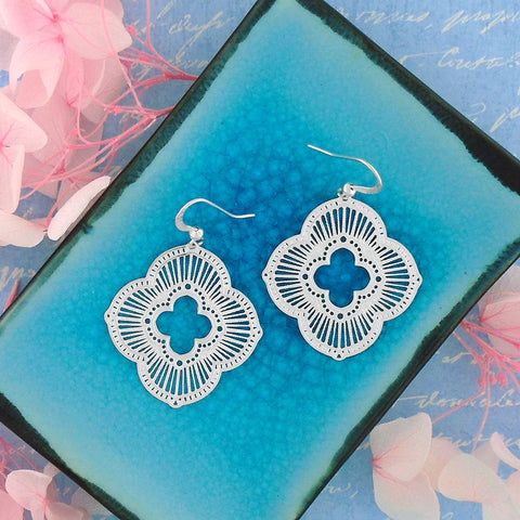 LAVISHY light weight intricate lacy filigree earrings