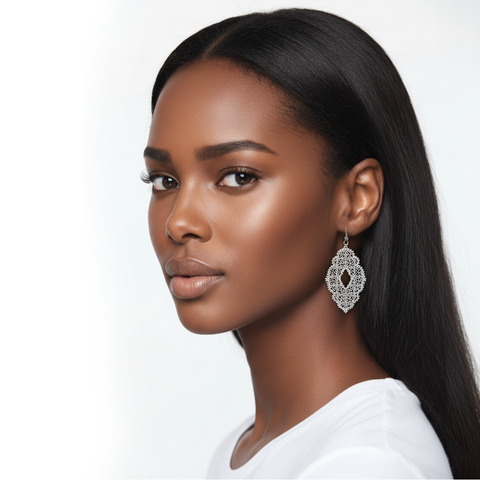 66-028: Silver/gold plated filigree earrings