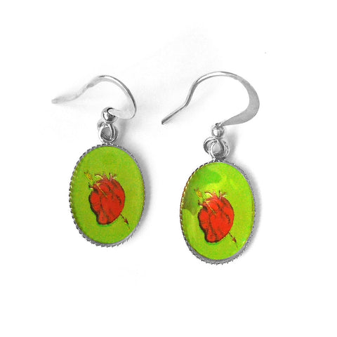 LAVISHY handmade rhodium plated sacred heart earrings for online shopping. Fun to wear, quirky gift gift idea for family & friends. Wholesale at www.lavishy.com