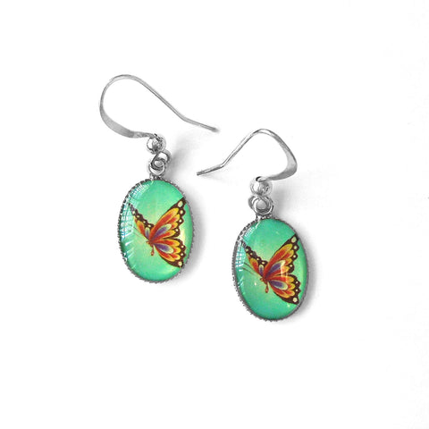 31-018: Dainty earrings-tattoo butterfly