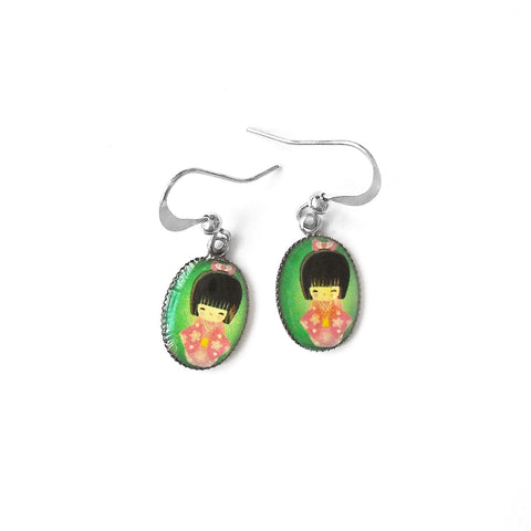 31-022: Dainty earrings-Japanese Doll