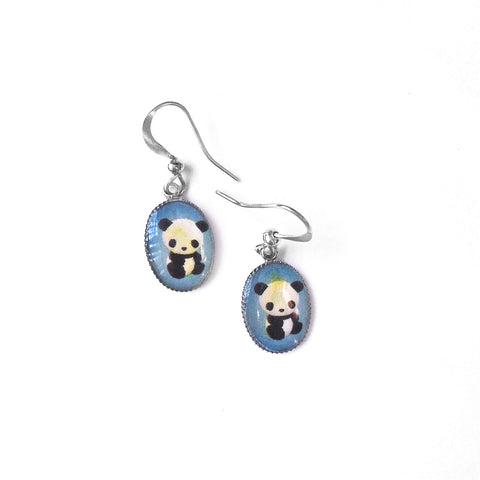 31-027: Dainty earrings-panda
