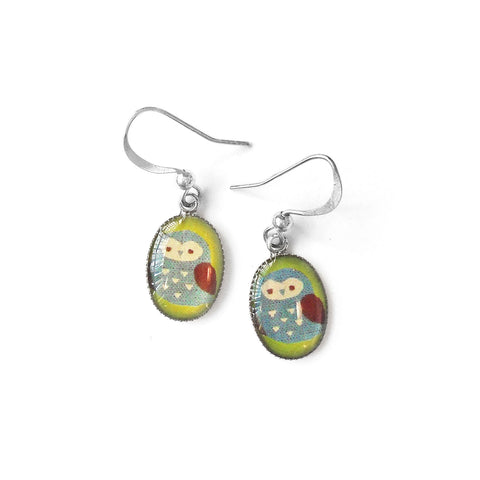 31-028: Dainty earrings-owl
