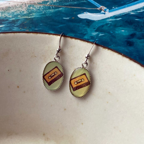 31-154: Dainty earrings-retro mix tape