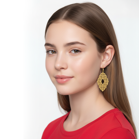 66-028: Silver/gold plated filigree earrings