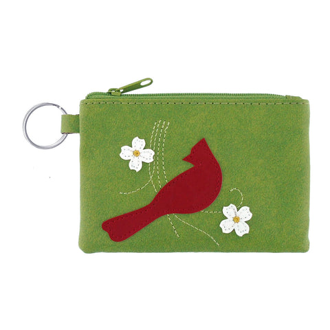 LAVISHY  bird & flower appliquevegan key ring coin purse  everyday use, fun gift for family & friends. Wholesale at www.lavishy.com