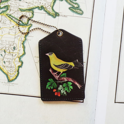 6-804: Yellow bird vegan luggage tag