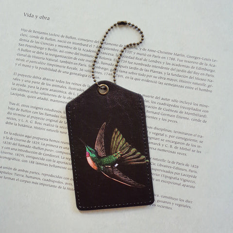 6-808: hummingbird vegan luggage tag
