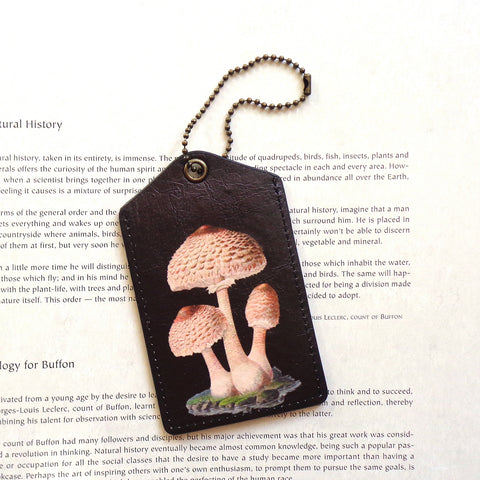6-809: mushroom vegan luggage tag