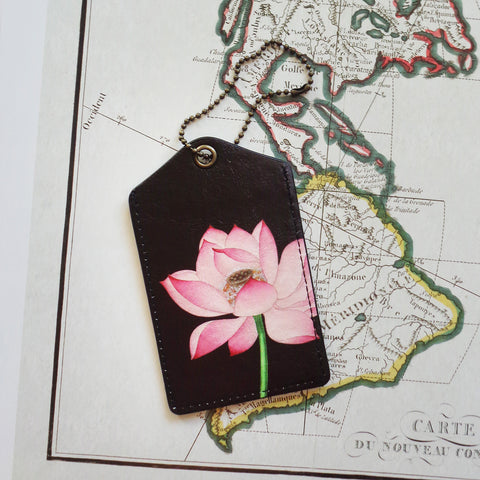 6-814: lotus flower vegan luggage tag