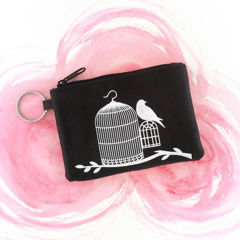 7-0306: LAVISHY free bird embossed vegan coin purse