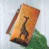 8-120: Giraffe vegan unisex wristlet wallet