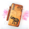 8-188: Elephant vegan unisex wristlet wallet