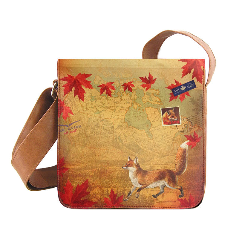 LAVISHY fox print unisex vegan small messenger bag– LAVISHY Boutique